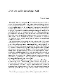 "Ariel: una lectura para el siglo XXI" / Fernando Aínsa | Biblioteca Virtual Miguel de Cervantes