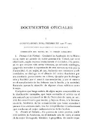 Portada:Convocatoria para premios de 1920 y 1922 / Juan Pérez de Guzmán y Gallo