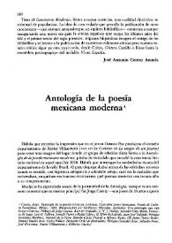 Portada:Antología de la poesía mexicana moderna / Eduardo Chirinos