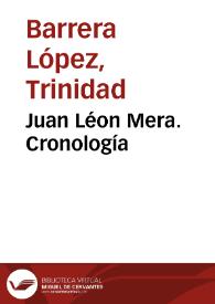 Portada:Juan Léon Mera. Cronología / Trinidad Barrera
