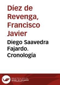 Portada:Diego Saavedra Fajardo. Cronología / Francisco Javier Díez de Revenga