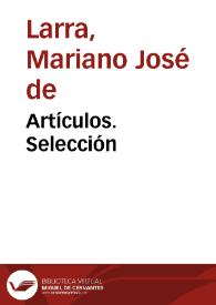 Artículos. Selección | Biblioteca Virtual Miguel de Cervantes