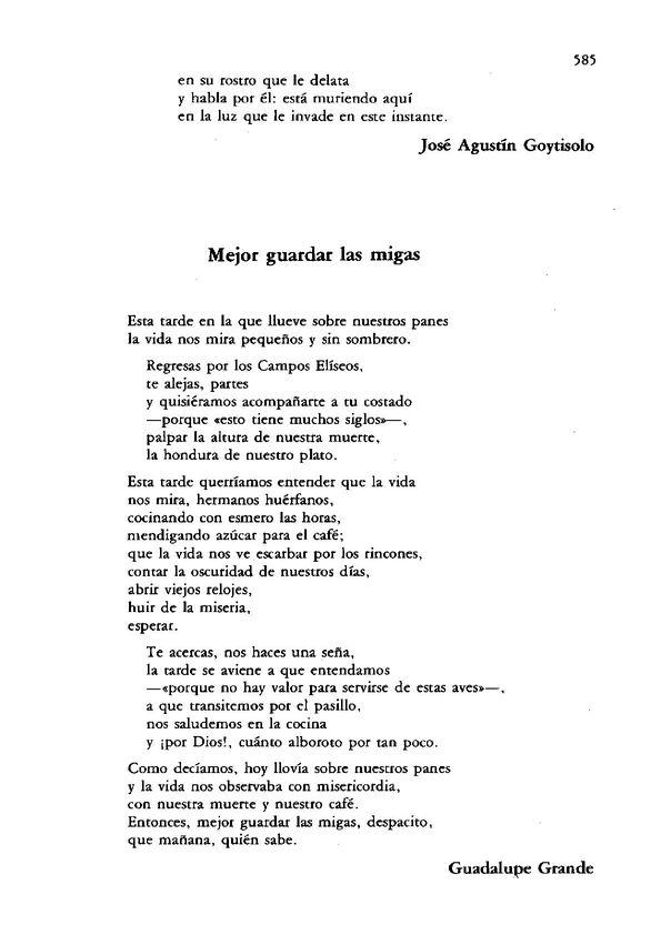 Mejor guardar las migas / Guadalupe Grande | Biblioteca Virtual Miguel de Cervantes