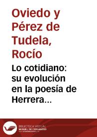 Portada:Lo cotidiano: su evolución en la poesía de Herrera y Reissig / Rocío Oviedo Pérez de Tudela