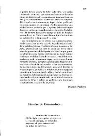 Portada:Hombre de Extremadura ... / Manuel Pellecín Lancharro