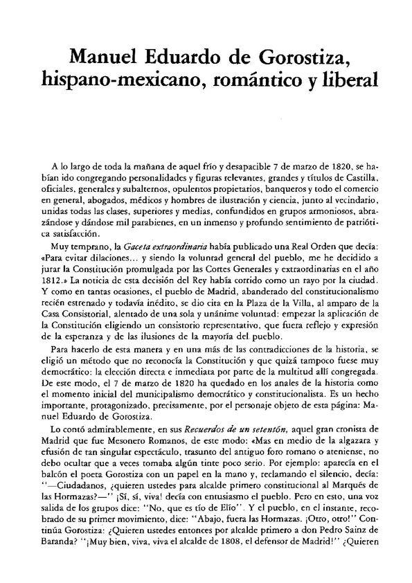 Manuel Eduardo de Gorostiza, hispano-mexicano, romántico y liberal / Manuel Ortuño Martínez | Biblioteca Virtual Miguel de Cervantes