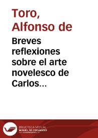 Portada:Breves reflexiones sobre el arte novelesco de Carlos Franz / Alfonso de Toro
