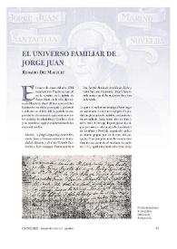 Portada:El universo familiar de Jorge Juan / Rosario Die Maculet