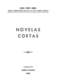 Portada:Novelas cortas / Juan León Mera