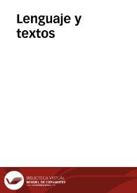 Lenguaje y textos | Biblioteca Virtual Miguel de Cervantes