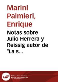 Portada:Notas sobre Julio Herrera y Reissig autor de \"La sombra\", drama lírico