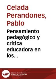Portada:Pensamiento pedagógico y crítica educadora en los escritos de un leonés dieciochista: José Francisco de Isla y Rojo / Pablo Celada Perandones
