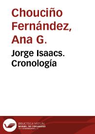 Portada:Jorge Isaacs. Cronología