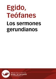 Portada:Los sermones gerundianos / Teófanes Egido