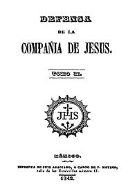 Portada:Defensa de la Compañia de Jesus. Tomo II