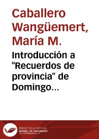 Introducción a "Recuerdos de provincia" de Domingo Faustino Sarmiento | Biblioteca Virtual Miguel de Cervantes