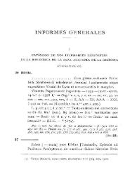 Portada:Catálogo de los incunables existentes en la Biblioteca de la Real Academia de la Historia. (Continuación) / Francisco García Romero