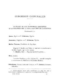 Portada:Catálogo de los incunables existentes en la Biblioteca de la Real Academia de la Historia. (Continuación) / Francisco García Romero
