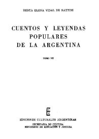 Portada:Cuentos y leyendas populares de la Argentina. Tomo 7