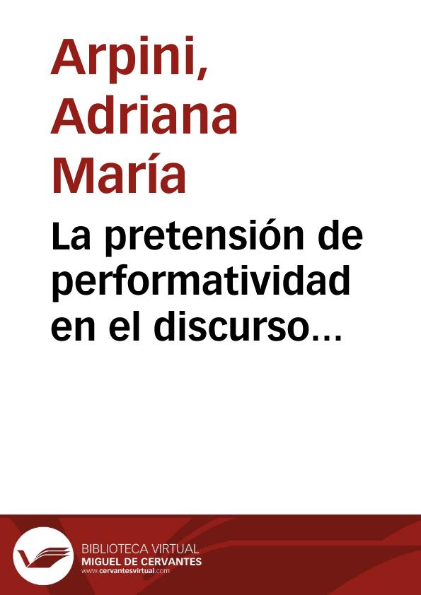 La pretensión de performatividad en el discurso hostosiano | Biblioteca Virtual Miguel de Cervantes