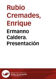 Portada:Ermanno Caldera. Presentación