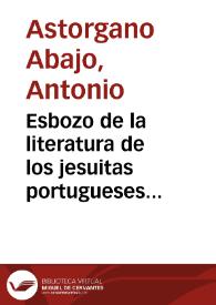 Esbozo de la literatura de los jesuitas portugueses expulsos | Biblioteca Virtual Miguel de Cervantes