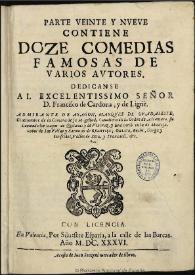 Parte veinte y nueue : contiene doze comedias famosas de varios autores ... | Biblioteca Virtual Miguel de Cervantes