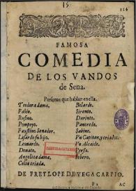 Famosa comedia de los vandos de Sena ... / de Frey Lope de Vega Carpio | Biblioteca Virtual Miguel de Cervantes