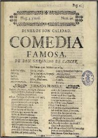 Dineros son calidad / de Lope de Vega Carpio | Biblioteca Virtual Miguel de Cervantes