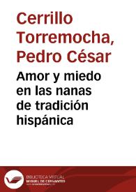Portada:Amor y miedo en las nanas de tradición hispánica / Pedro C. Cerrillo