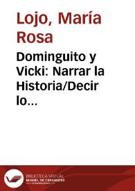 Portada:Dominguito y Vicki: Narrar la Historia/Decir lo inenarrable