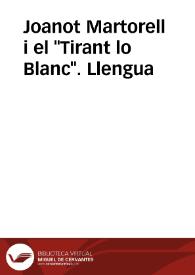 Portada:Joanot Martorell i el \"Tirant lo Blanc\". Llengua