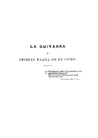 Portada:La Guitarra o Primera página de un libro [1870] / Esteban Echeverría