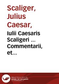 Portada:Iulii Caesaris Scaligeri ... Commentarii, et animaduersiones, in sex libros de causis plantarum Theophrasti...