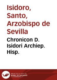 Portada:Chronicon D. Isidori Archiep. Hisp. / emendatum, scholiisq[ue] illustratum, per Garciam de Loaisa...