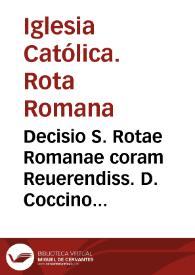 Portada:Decisio S. Rotae Romanae coram Reuerendiss. D. Coccino Decano in causa Hispalen. Decimarum