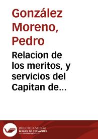 Portada:Relacion de los meritos, y servicios del Capitan de Infanteria del Regimiento de Saboya don Pedro Gonzalez Moreno