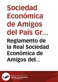 Portada:Reglamento de la Real Sociedad Económica de Amigos del País de la provincia de Granada