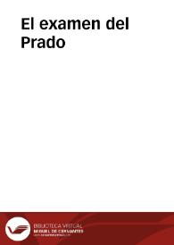 Portada:El examen del Prado