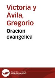 Portada:Oracion evangelica / que predico ... Gregorio de Victoria y Avila ... dia de la Purificacion de Nuestra Señora...
