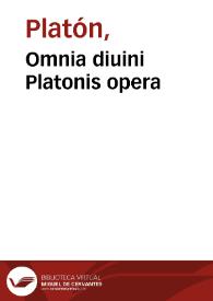 Portada:Omnia diuini Platonis opera / traslatione Marsilii Ficini, emendatione et ad graecum codicem collatione Simonis Grynaei, summa diligentia repurgata...