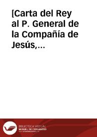 Portada:[Carta del Rey al P. General de la Compañía de Jesús, 24-10-1617].
