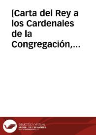 Portada:[Carta del Rey a los Cardenales de la Congregación, 14-07-1622].