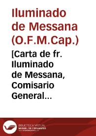 Portada:[Carta de fr. Iluminado de Messana, Comisario General de los Capuchinos, por orden del Rey, al Papa, 25-07-1617]