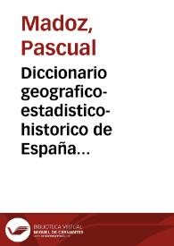 Portada:Diccionario geografico-estadistico-historico de España y sus posesiones de ultramar / por Pascual Madoz; tomo I, [Aba-Alicante]