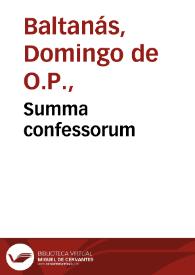 Summa confessorum | Biblioteca Virtual Miguel de Cervantes