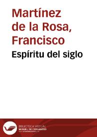 Portada:Espíritu del siglo / por Don Francisco Martinez de la Rosa; tomo II