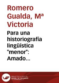 Portada:Para una historiografía lingüística \"menor\": Amado Nervo y Alfonso Reyes