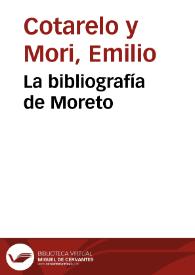 Portada:La bibliografía de Moreto