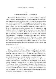 Portada:Carta inédita del P. Granada / Luciano Serrano, O.S.B.